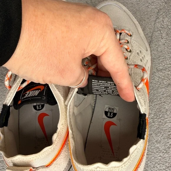 Nike Trail Sneakers Beige Orange Swoosh Cordura Outdoor Shoes Men’s 9.5 NWT - Picture 10 of 14